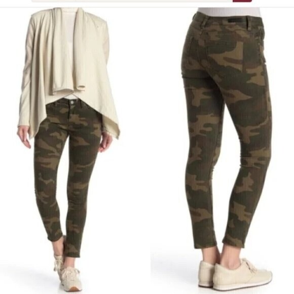 BLANKNYC The Reade Crop Skinny Jeans Camouflage Scout Green Camo Size 29 NWT - Picture 1 of 10